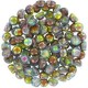 Czech 2-hole Cabochon beads 6mm Crystal Magic Green
